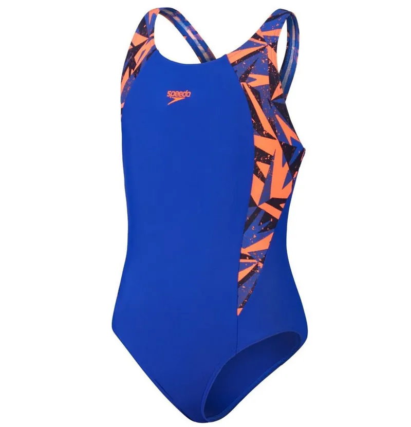 Speedo Girls HyperBoom Medalist True Navy/Volcanic Orange/True Cobalt